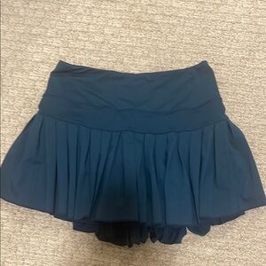 Navy Blue Pleated Skirt